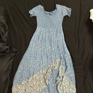 Dry Goods Blue Floral Midi Dress